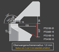Werkzeugpaket für Schwenkbiegemaschine mit verschiedenen Ober-, Unter- und Biegewerkzeugen für flexible Anwendungen