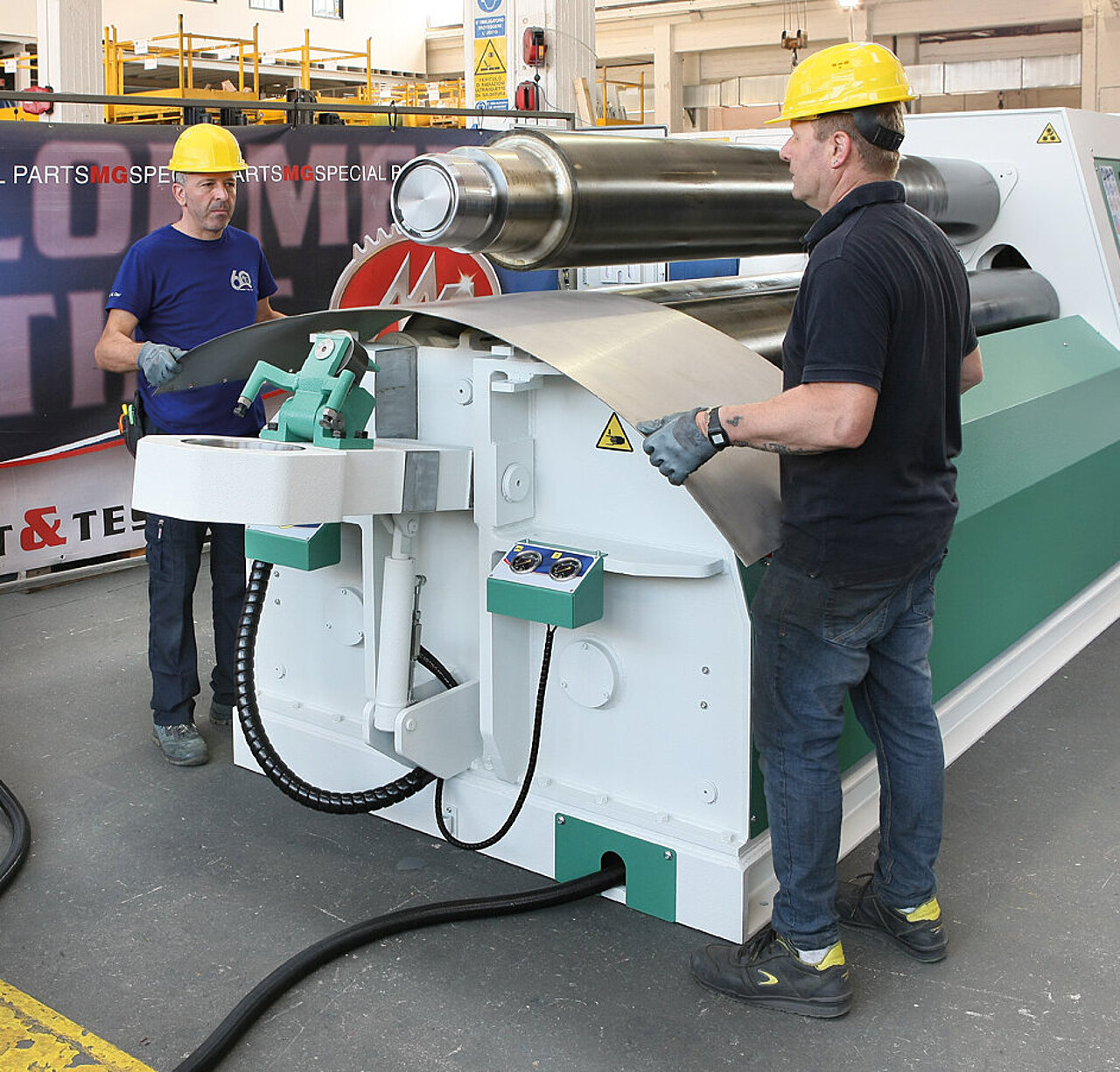 Beschreibung der 3-Walzen Rundbiegemaschine MG3R