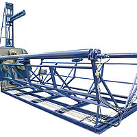 Integrierte Abstützung an einer Profilbiegemaschine – stabile Führung beim Spiralbiegen großer Werkstücke aus Rundstahl oder Rohr.