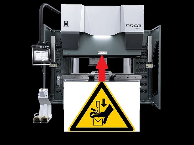 Sicherheitsunterweisung an der Abkantpresse