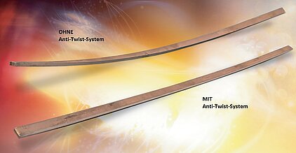 Weniger Korkenzieher-Effekt bei schmalen Streifen