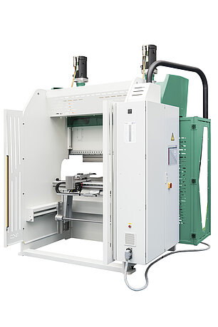 Seiten-Rückansicht Biegepresse PRCE elektrische Abkantpresse