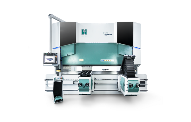 CNC-gesteuerte Presse zum Abkanten von Blechteilen mit hoher Präzision und Wiederholgenauigkeit