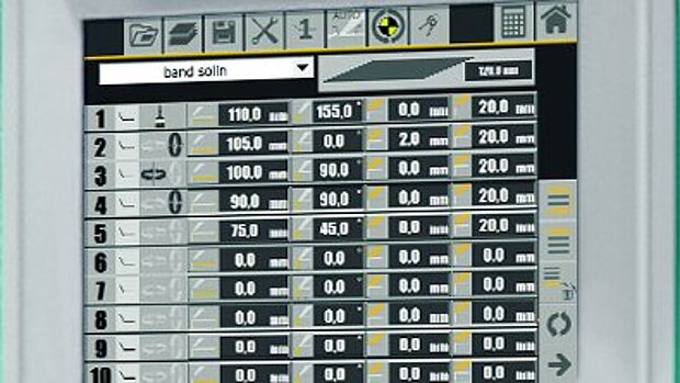 Steuerung einer Schwenkbiegemaschine zur präzisen Einstellung von Biegewinkel, Anschlagposition und Biegewange